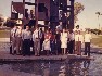 City employees gather around the Windows to the West sculpture - 1986